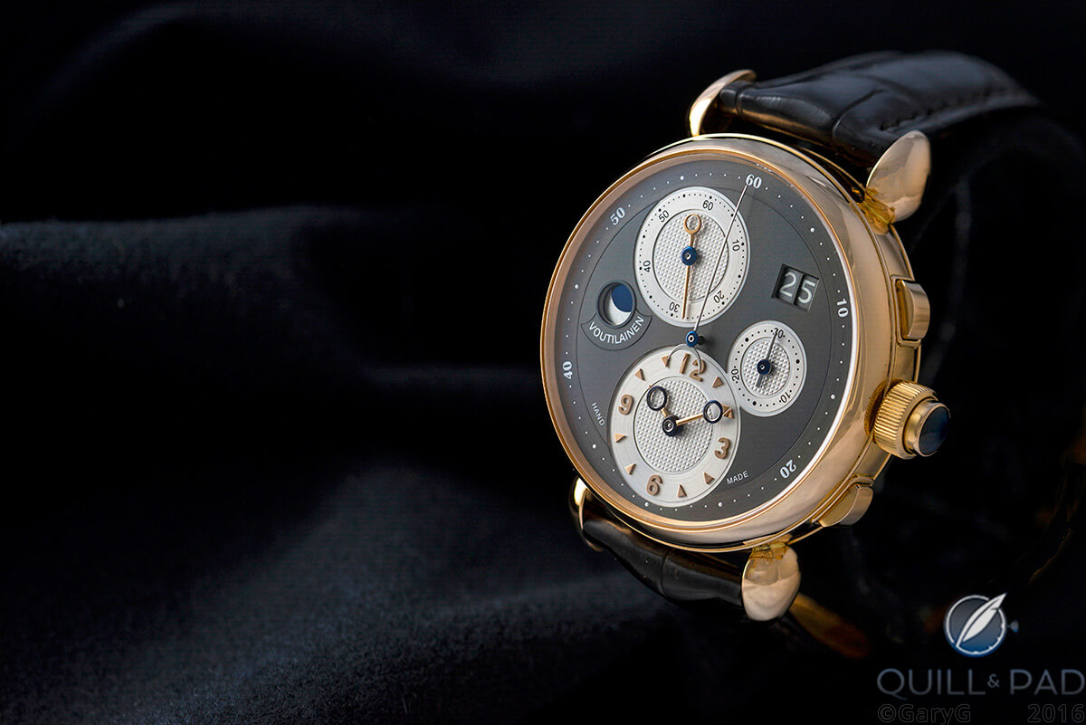 Waiting at the end of the trail: the author’s Voutilainen Masterpiece Chronograph II in pink gold