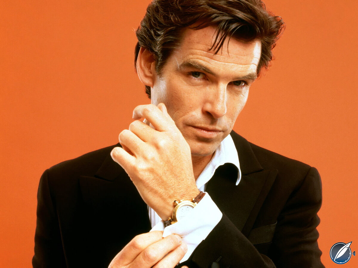 Pierce Brosnan wearing a Pasha de Cartier in 'Noble House'