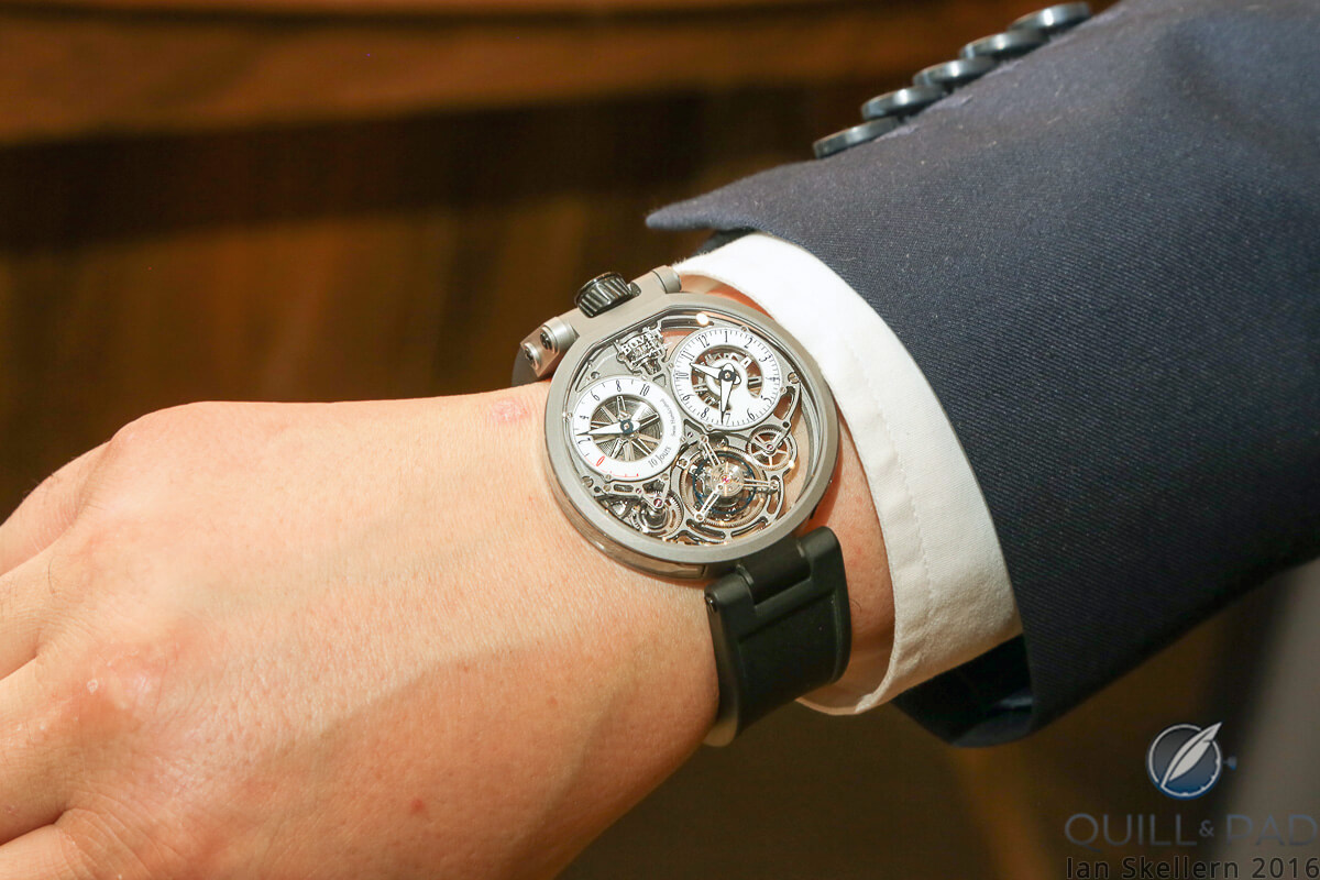 Bovet Ottantasei by Pininfarina on the wrist of Paolo Pininfarina