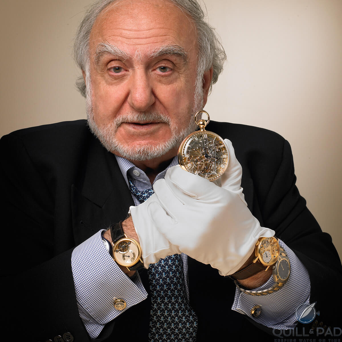 Nicolas G Hayek (1928-2010) holding the Breguet Marie Antoinette Grand Complication No. 1160