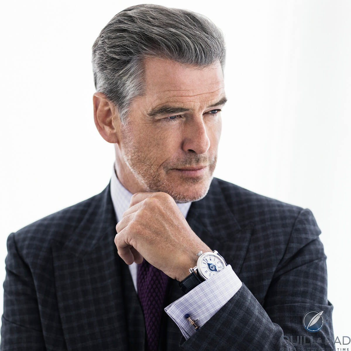Pierce Brosnan wearing a Speake-Marin Velsheda