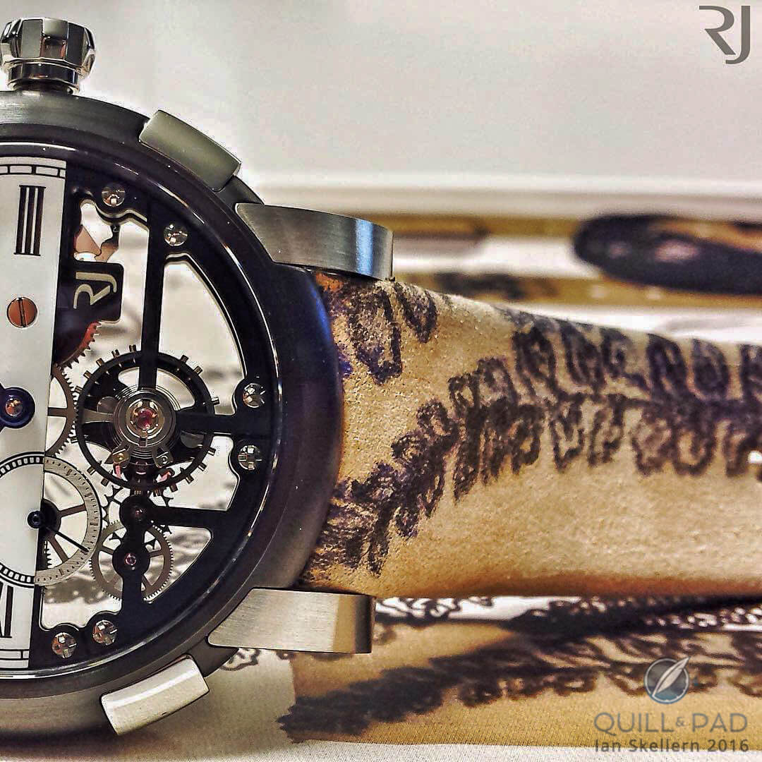 The tattooed strap of the Romain Jerome Tattoo-DNA by Xoil