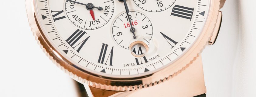 Ulysse Nardin Marine Chrono Annual Calendar in red gold with eggshell dial