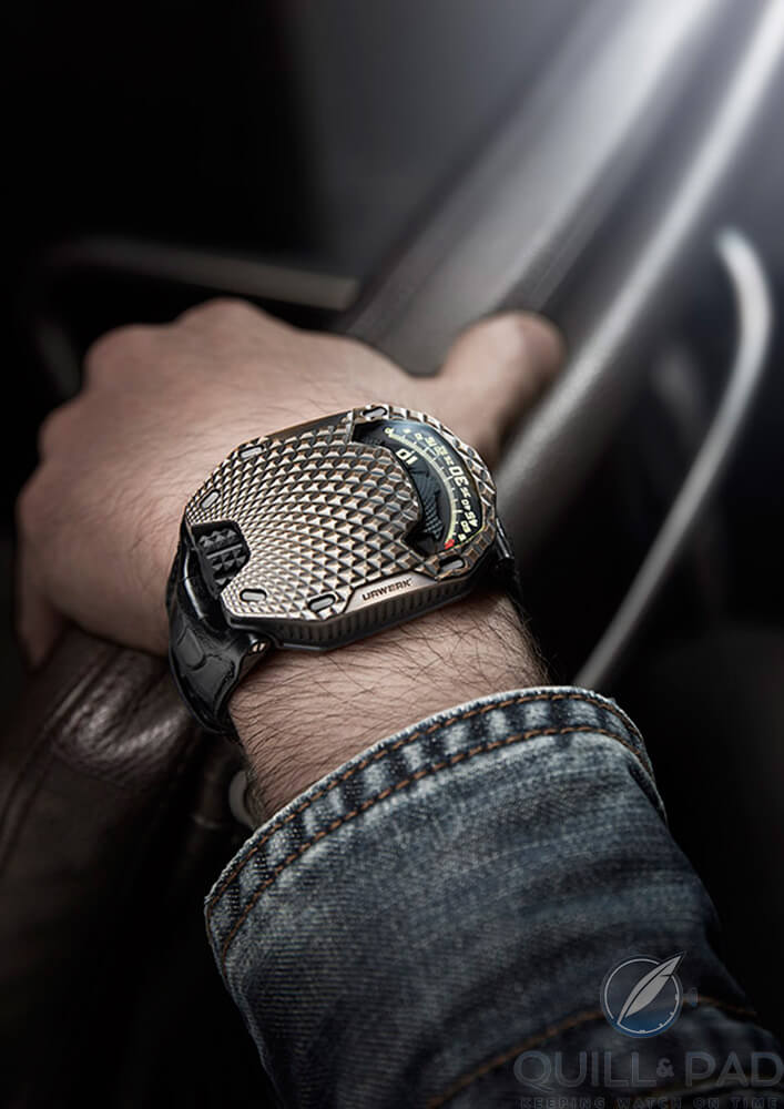 Urwerk UR-105 T-Rex on the wrist