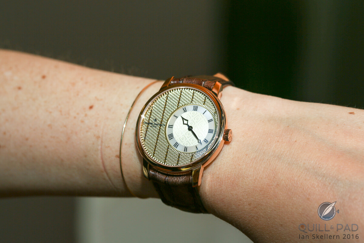 Vacheron Constantin Métiers d’Art Elegance Sartoriale on the wrist