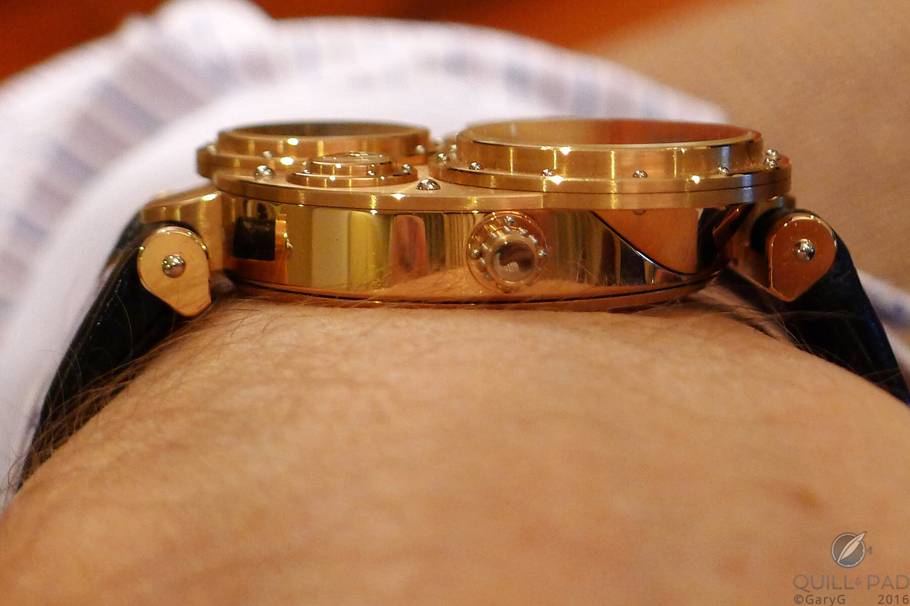 On the wrist: Vianney Halter Antiqua