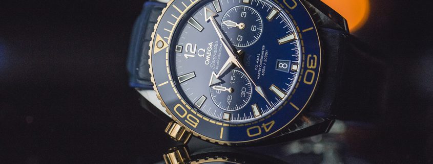 Michael Phelps’s personal Omega Seamaster Planet Ocean 600M Master Chronometer Chronograph as photographed in Rio de Janeiro during the 2016 Olympic Games