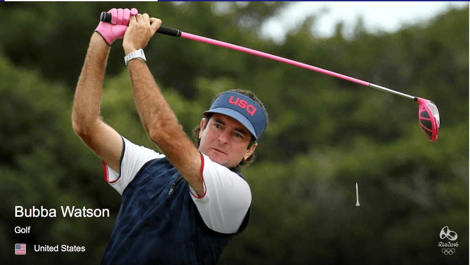 Bubba Watson teeing off at Rio 2016
