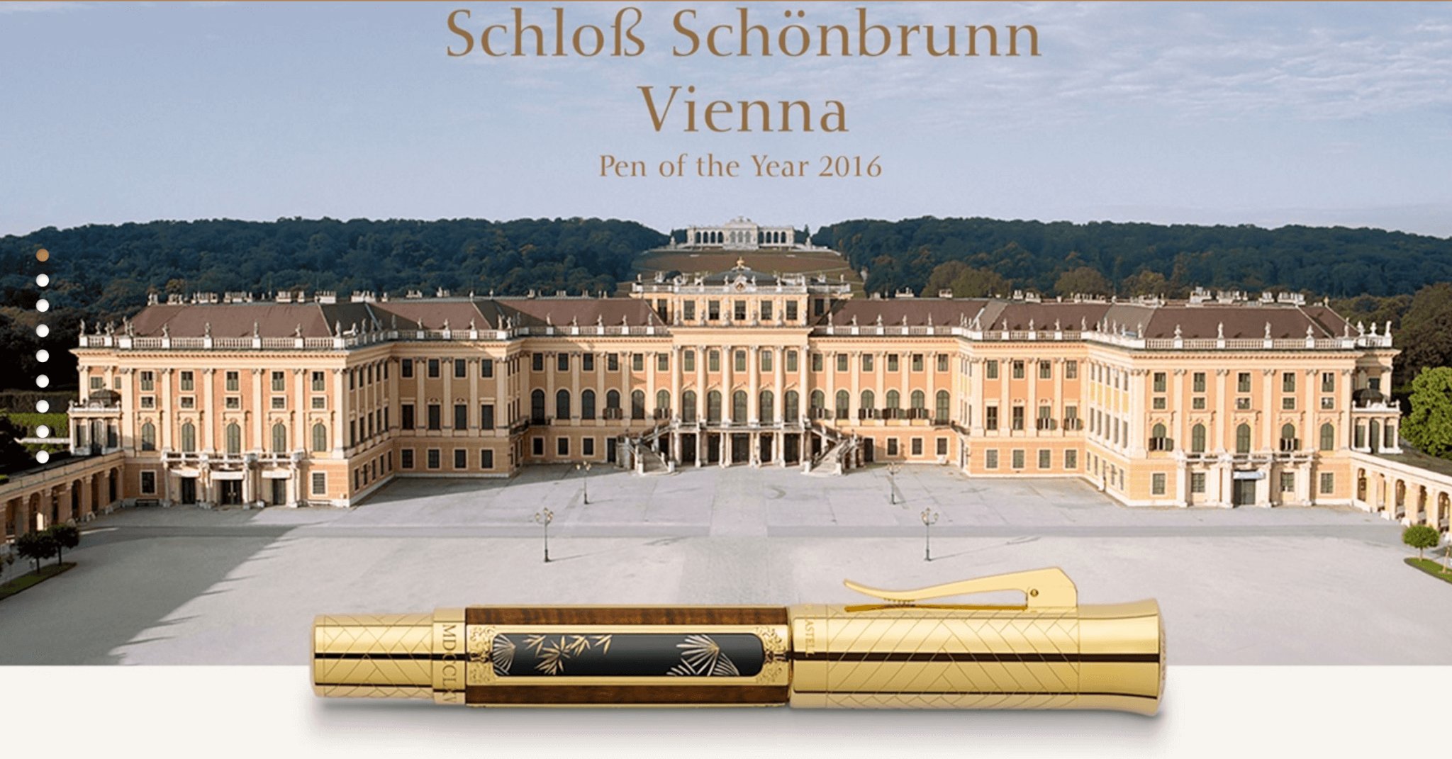 Faber-Castell Pen of the Year 2016 with Schloss-Schonbrunn, Austria in the background