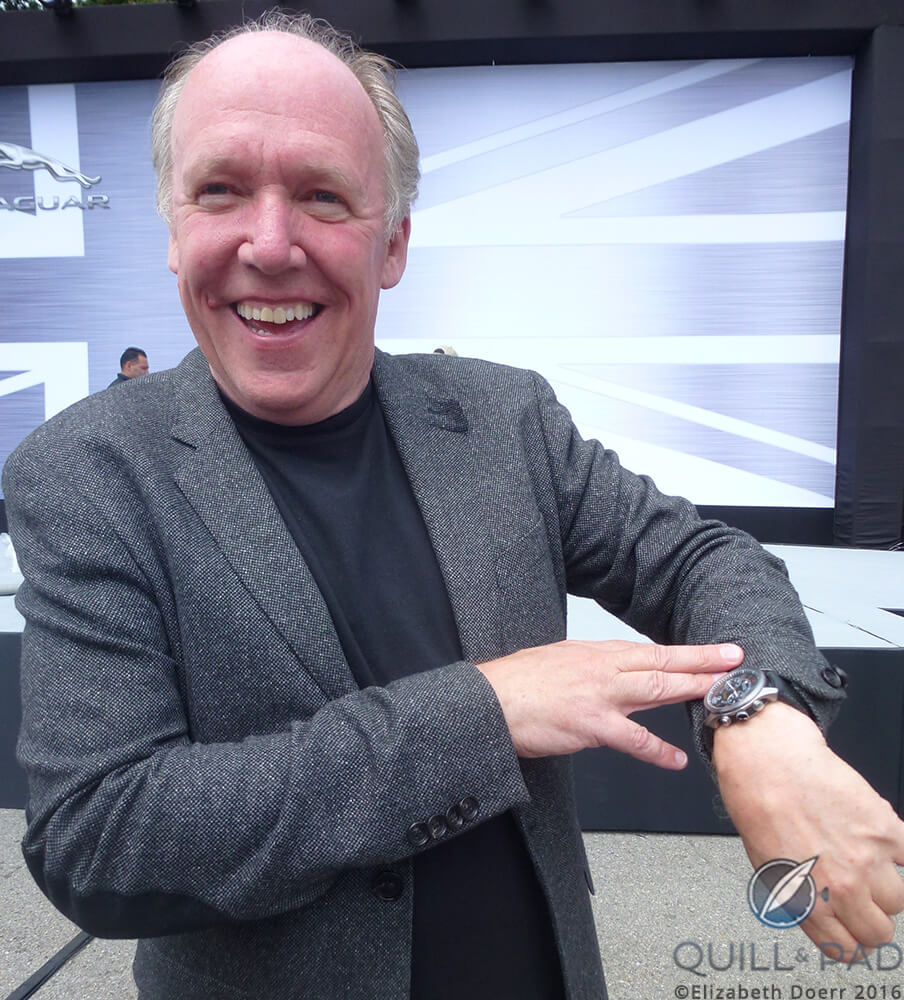 Jaguar head designer Ian Callum wearing a Bremont