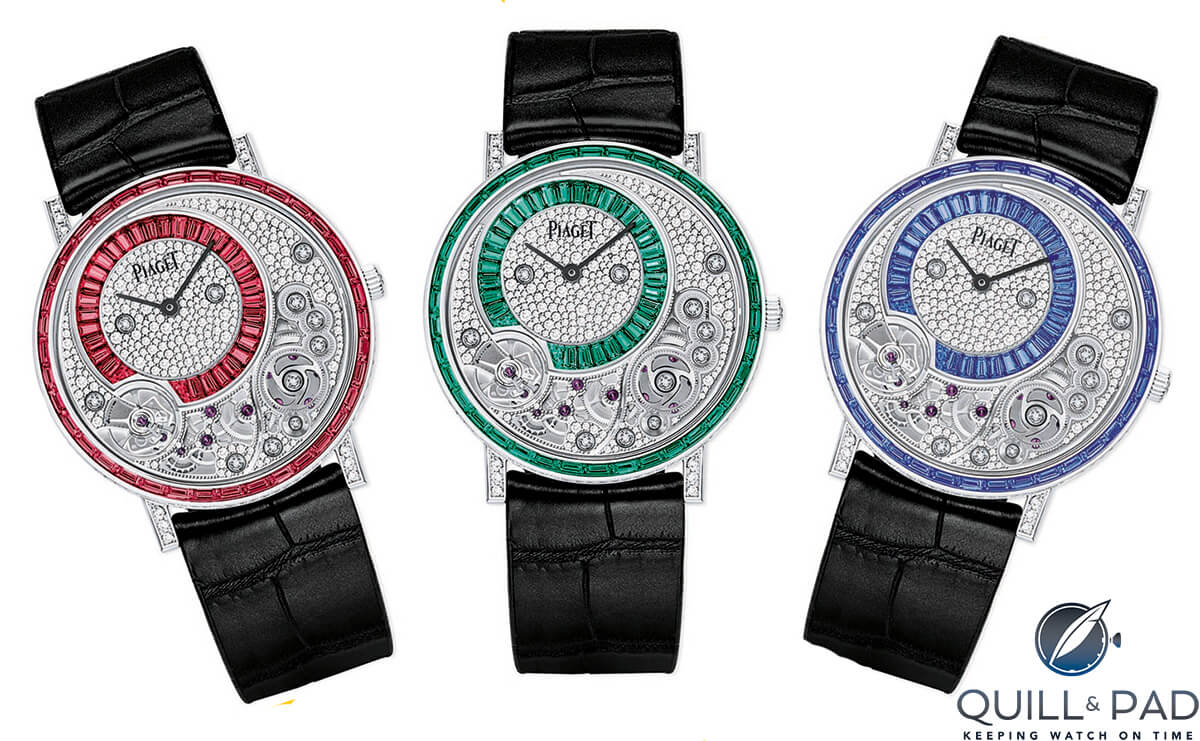 Hand-wound 38 mm Altiplano models powered by ultra-thin Caliber 900D with 372 diamonds set right into the movement