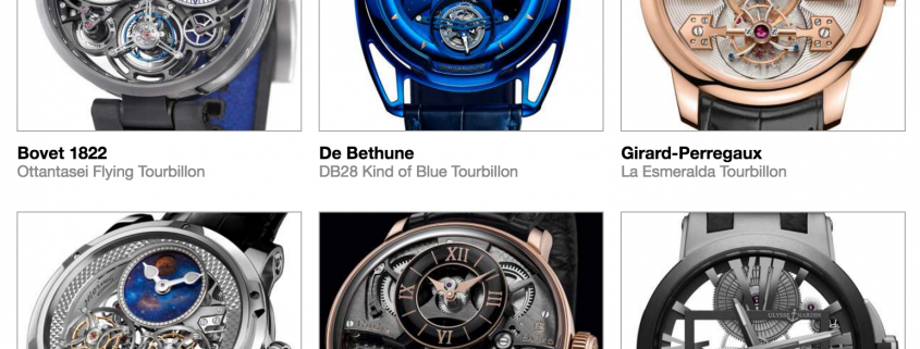 Pre-selected Tourbillon watches in the 2016 GPHG