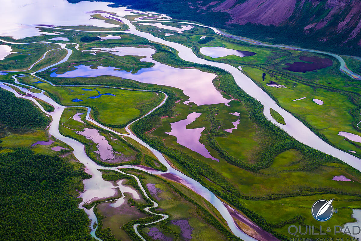 The Sarek National Park in Sweden with colors retouched to match the dial of the GoS Sarek