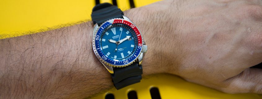 Seiko 7002 Diver on the wrist
