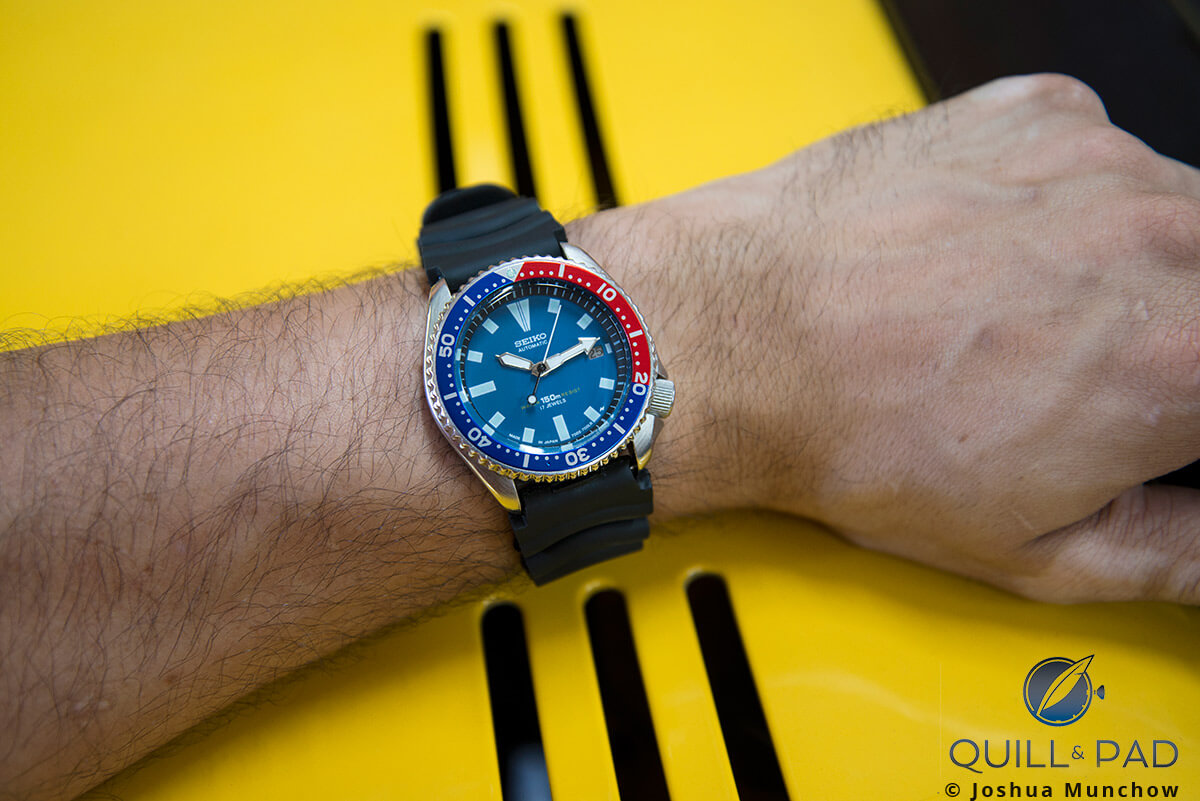 Seiko 7002 Diver on the wrist