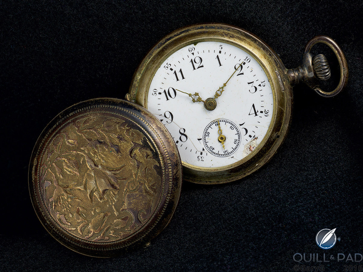 Silver-cased pocket watch, 19th century