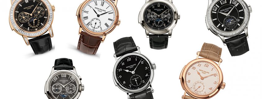 Collage of a selection of the largest collection of Patek Philippe minute repeaters in one place