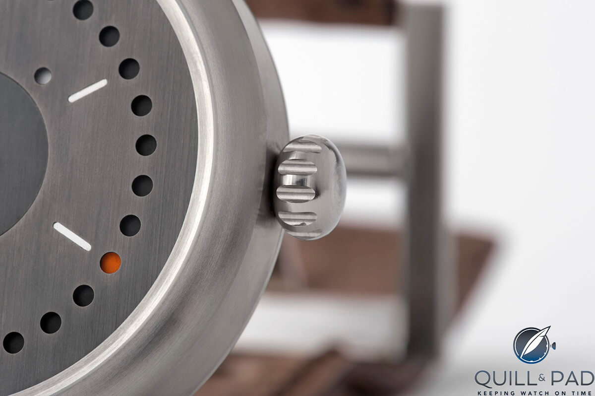 Ochs und Junior Perpetual Calendar crown and dial detail