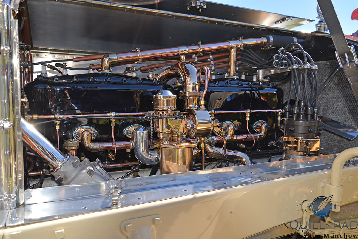Steampunk before steampunk: 7-liter straight 6 producing 48 horsepower powers the 1909 Rolls-Royce Silver Ghost at the Inaugural Atlanta Concours d’Elegance