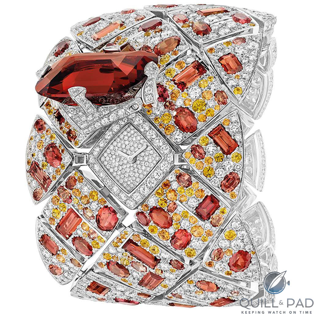 Chanel Secret Watch Signature Grenat open to reveal the watch