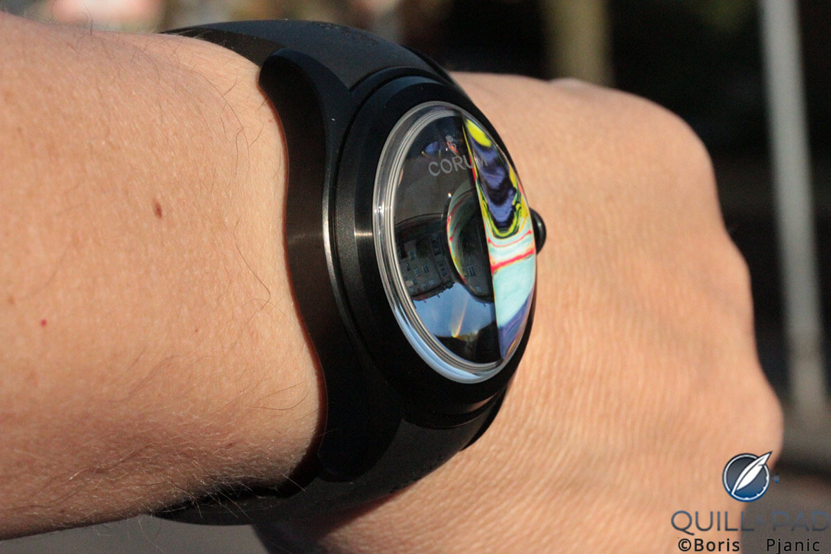 Boris Pjanic's custom Corum Bubble on the wrist