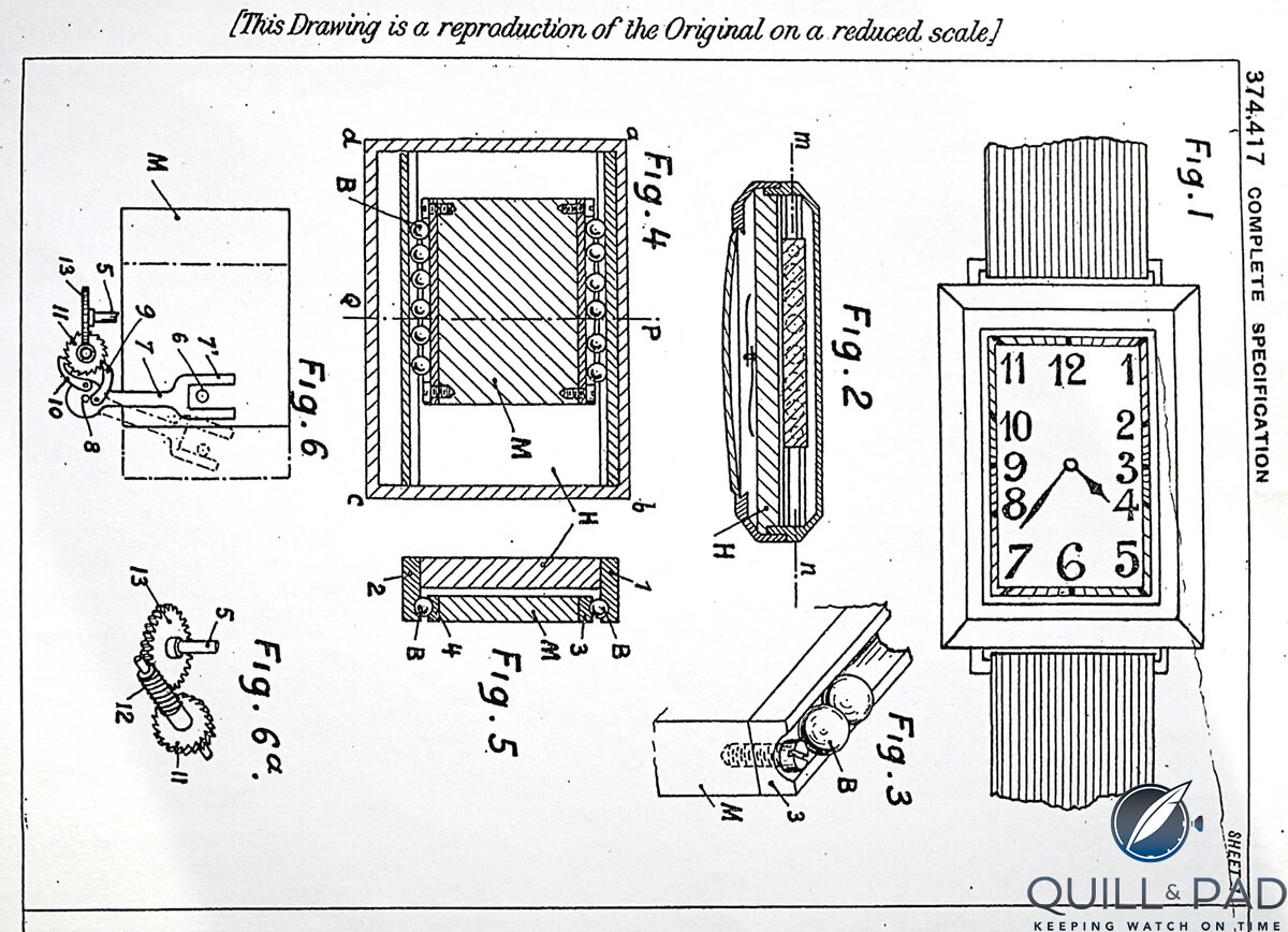 Patent of the Blancpain Rolls by Léon Hatot