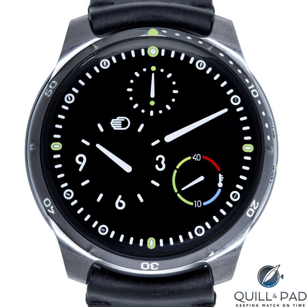 Ressence Type 5B, the dial looks like this from any angle, both above and below water