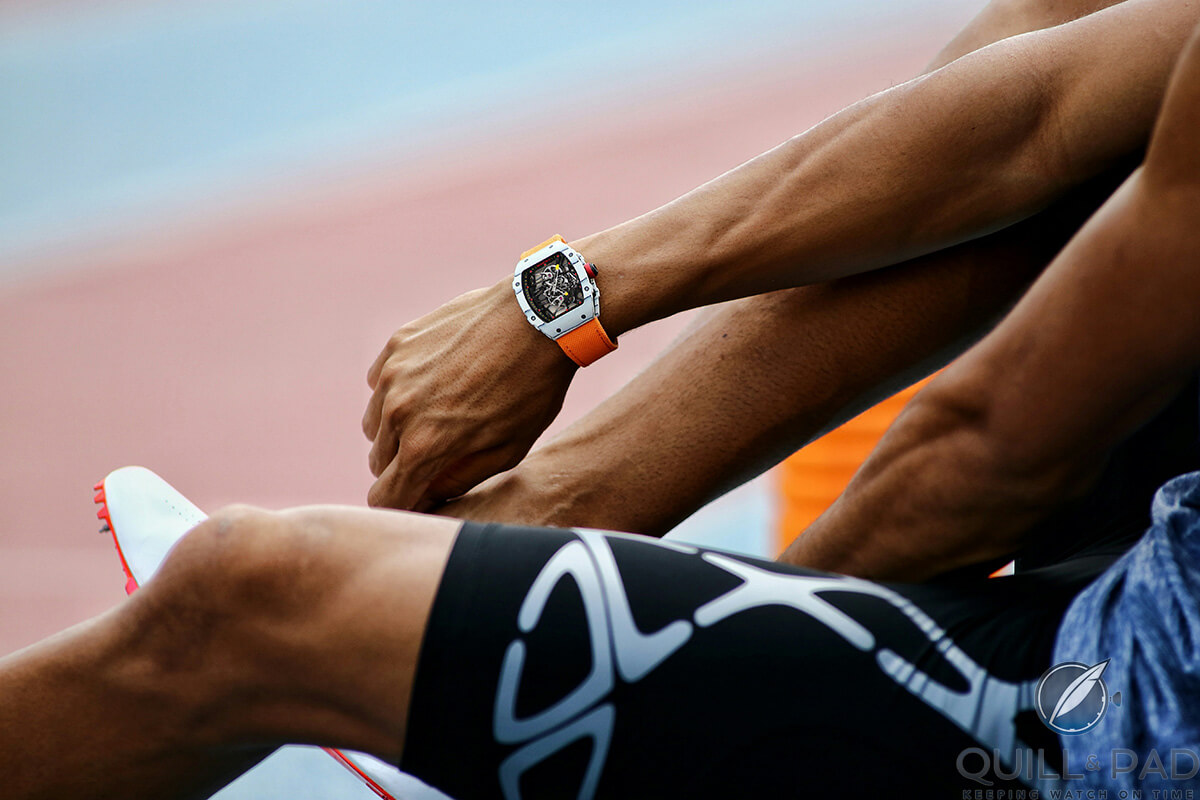 Wayde van Niekerk wearing his Richard Mille RM 27-02 (photo courtesy Matteo Pittini )