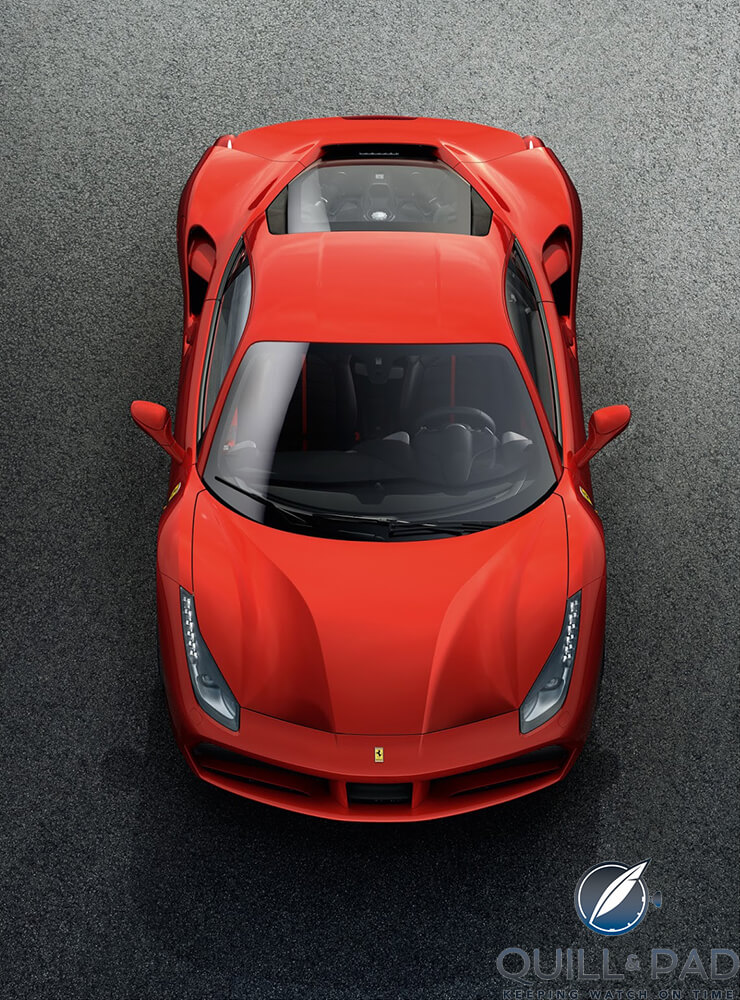 Bird's eye view of the Ferrari 488 GTB