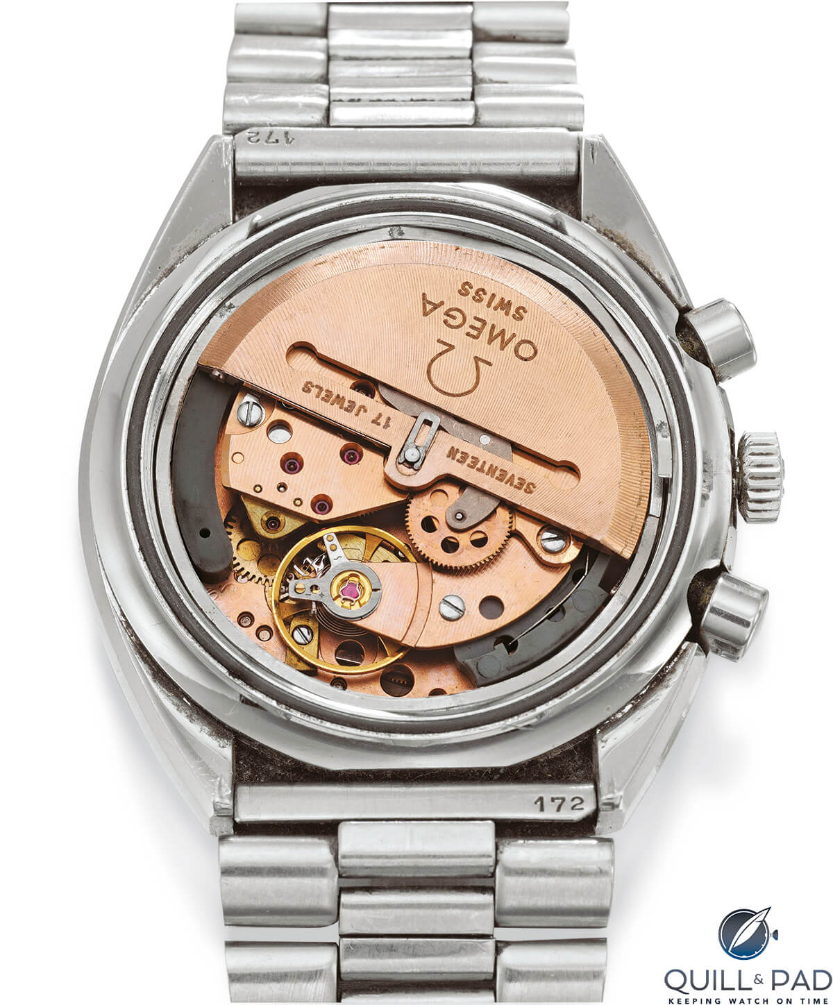 This Omega Speedmaster Automatic Chronograph was the first production model with Daniel's co-axial escapement