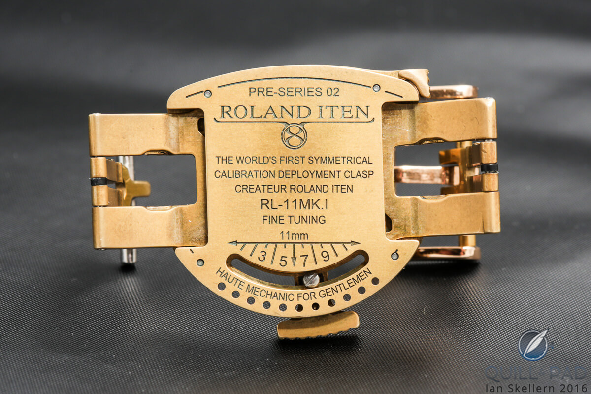 Prototype Roland Iten RWC11 symmetrically adjustable watch clasp