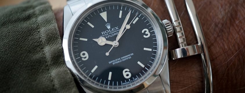 Rolex Explorer with Juste un Clou bracelet by Aldo Cipullo for Cartier