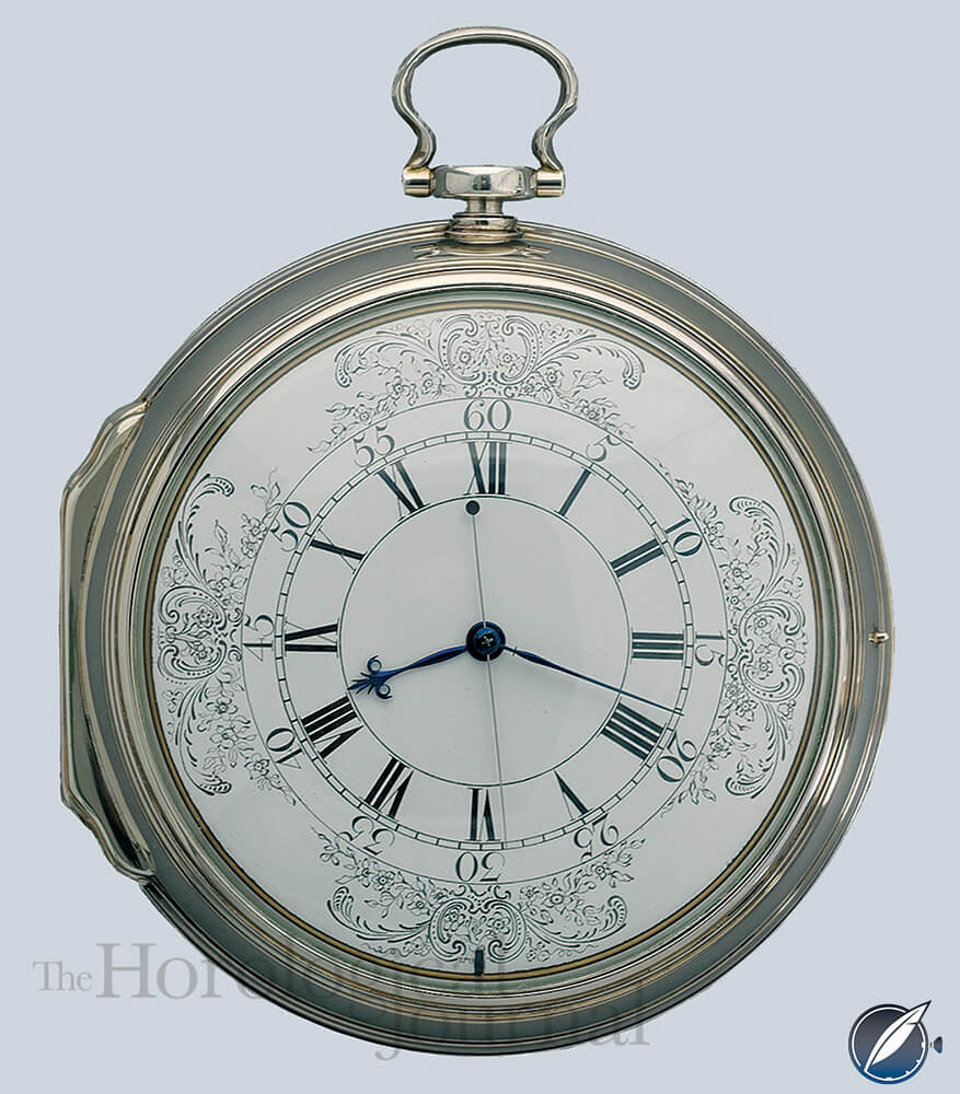 Reconstruction of Jhon Harrison's H4 by Derek Pratt, which was finished by Frodshams (image courtesy British Horological Journal)