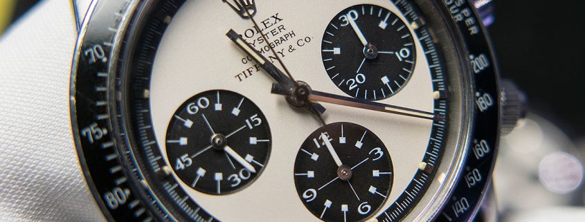 Rarity plus condition: Tiffany-labeled Rolex “Paul Newman” Daytona sold through Phillips