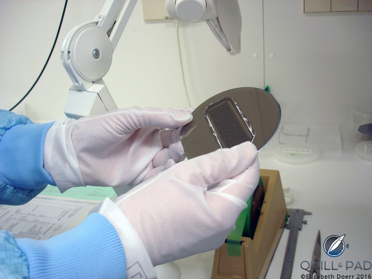 A LIGA wafer at the Karlsruhe KIT institute created with the help of X-ray light