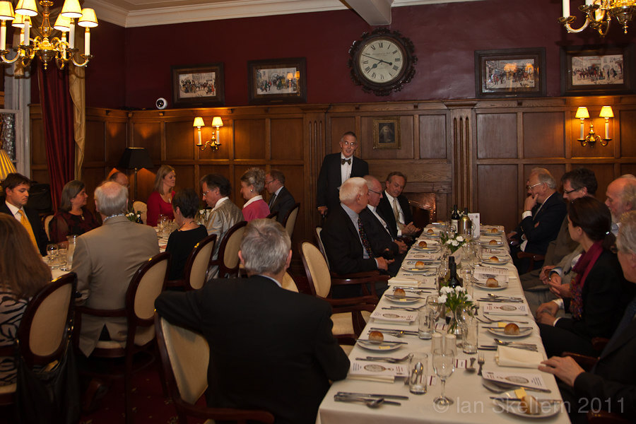 At the Derek Pratt memorial dinner with Timothy Treffry speaking