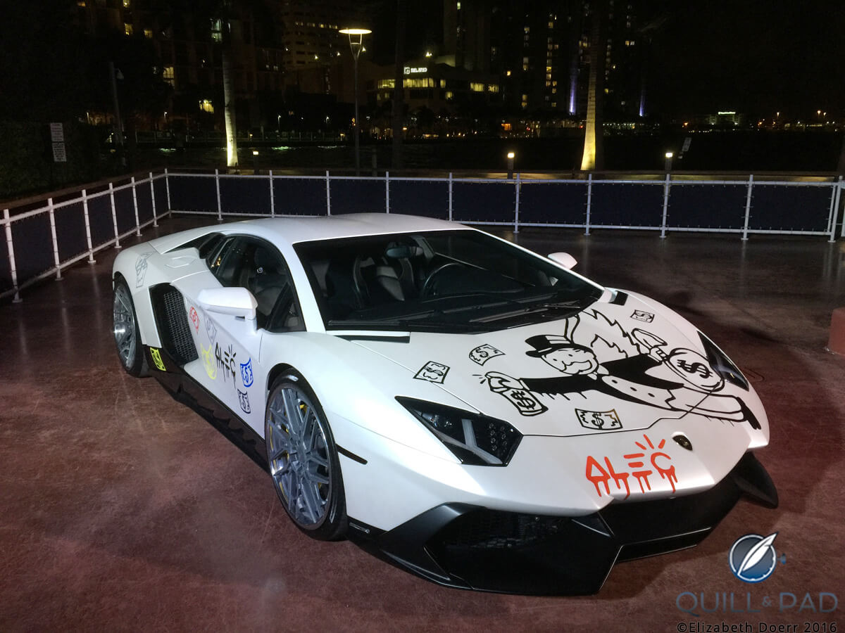 Alec Monopoly's self-painted Lamborghini 