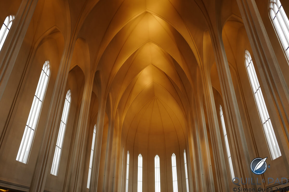 Interior of the Hallgrimskirkja church in Reykjavík, Iceland