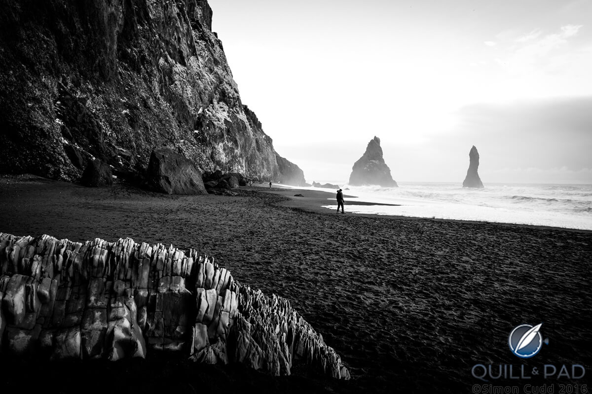 Black sand on the beach in Iceland