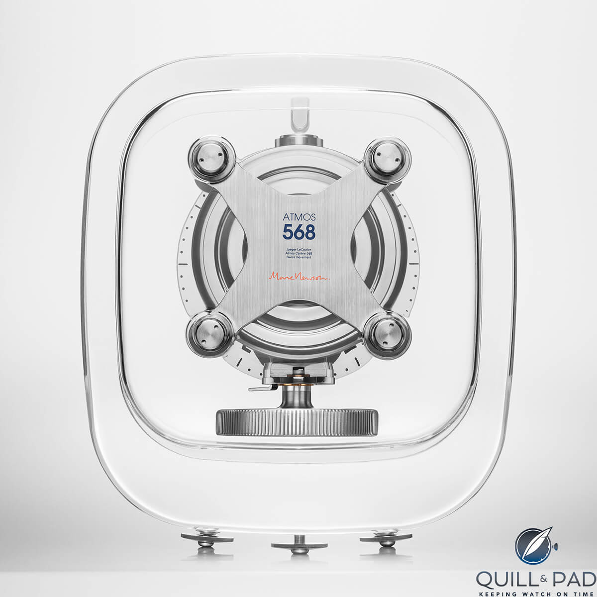 Back of the Jaeger-LeCoultre Atmos 568 by Marc Newson
