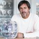 Marc Newson with the Jaeger-LeCoultre Atmos 568 he designed