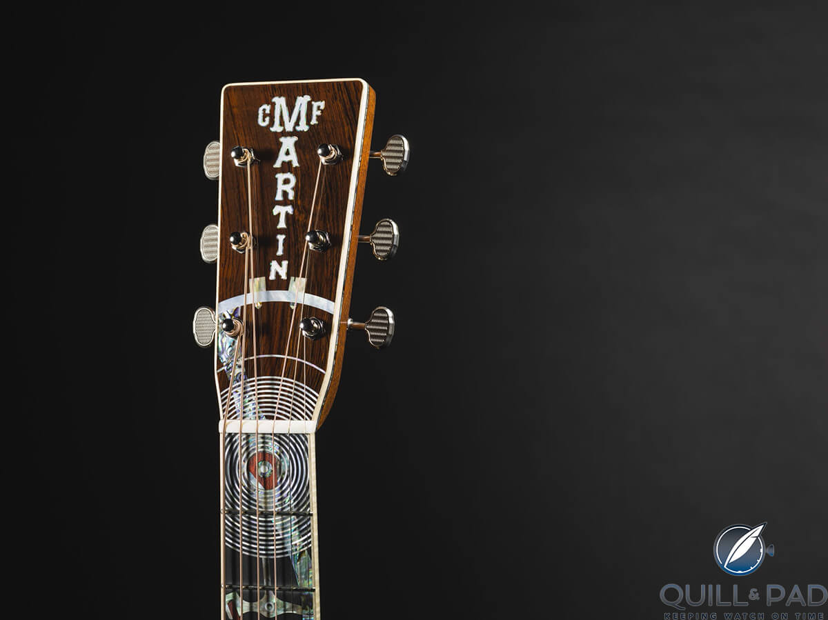 Head of the Martin D 200 Deluxe guitar
