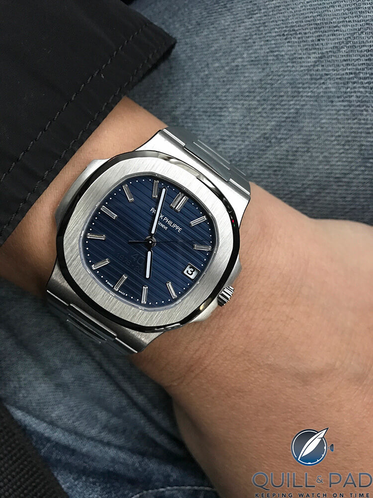 Patek Philippe Reference 5711/1P Nautilus on the wrist