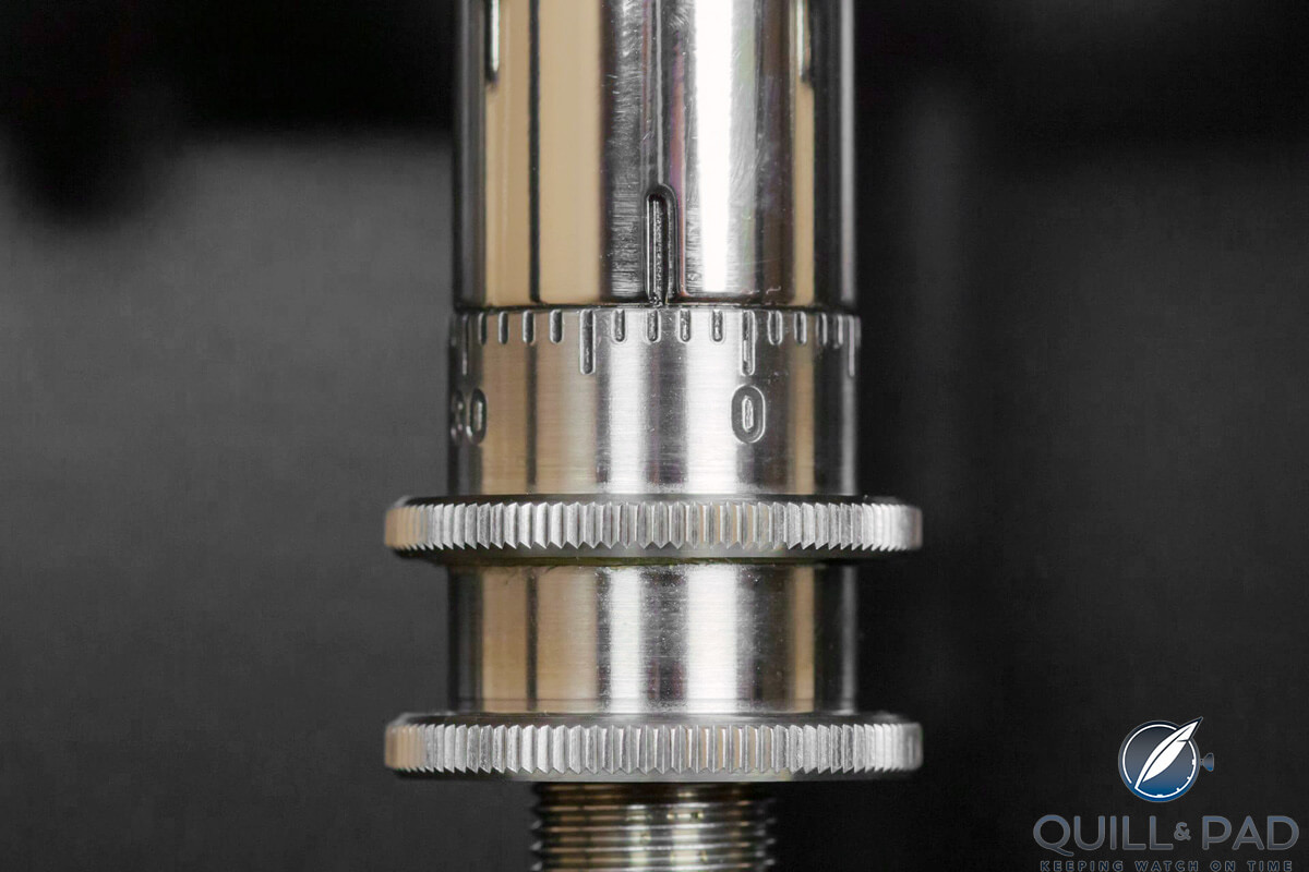 Precision micro-adjustment on the Sattler Classica Secunda 1985 (photo courtesy Hartmut Kraft)