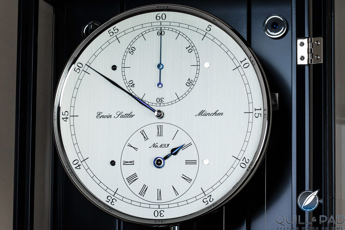 Regulator dial of the Sattler Classica Secunda 1985 (photo courtesy Hartmut Kraft)