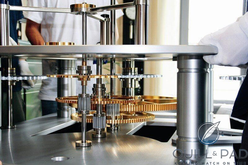Clockmakers assembling the movement of a Sattler Classica Secunda 1985