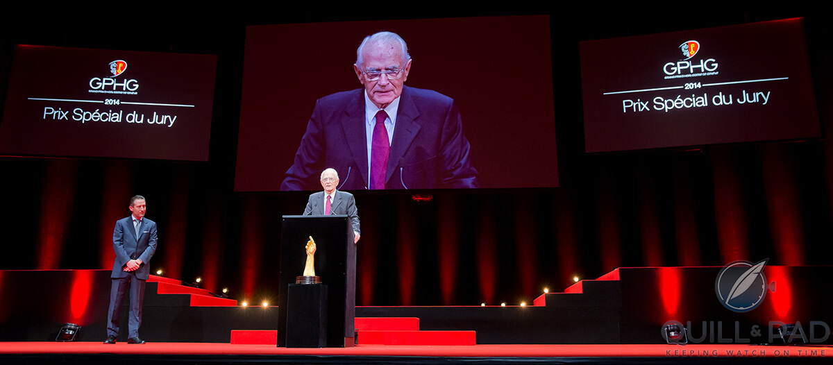 Walter Lange on stage at the 2014 Grand Prix d’Horlogerie de Genève