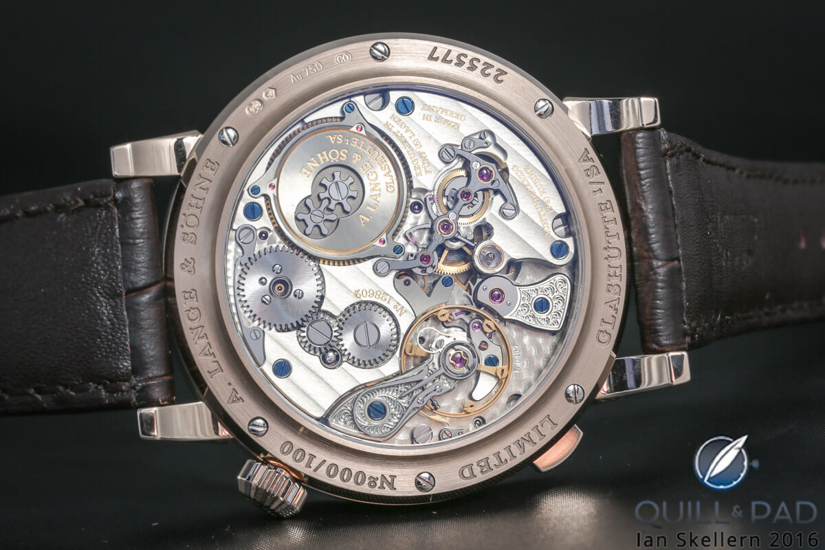 Movement side of the A. Lange & Sohne Zeitwerk Decimal Strike