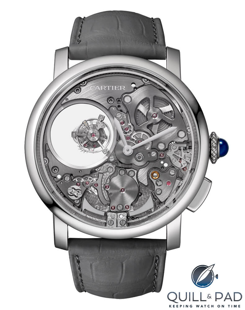 Close up look dial side of the Cartier Rotonde de Cartier Repeater Mysterious Double Tourbillon
