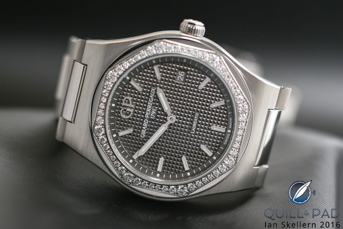 Girard-Perregaux 2017 Laureato 34 with diamond-set bezel